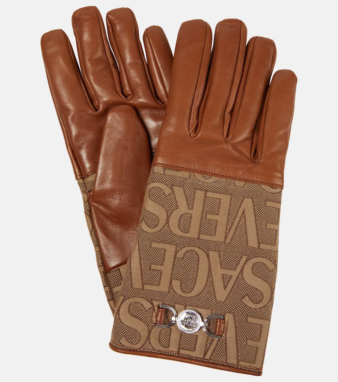 Versace Allover leather gloves | Mytheresa (US/CA)
