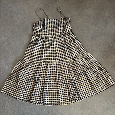 J.Crew black and gold checked metallic a- line dress women’s size 4 NWT  | eBay | eBay US