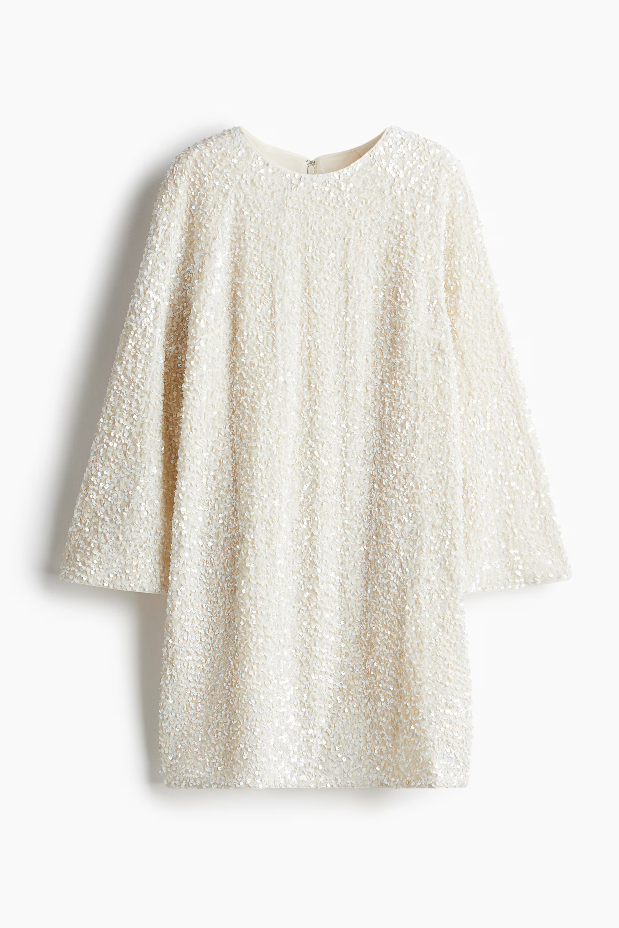 Sequined A-Line Dress - Cream - Ladies | H&M US | H&M (US + CA)