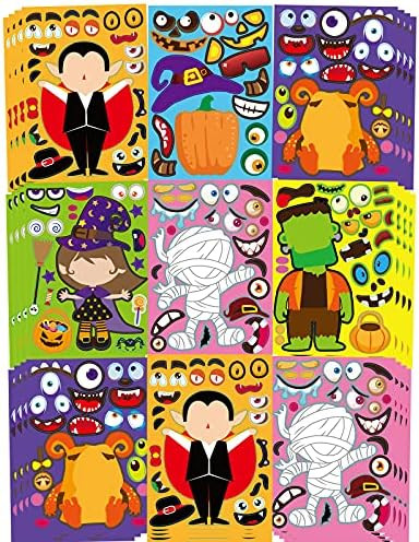 Amazon.com: 42 Sheets Halloween Party Games Stickers for Kids Make Your Own Halloween Stickers, K... | Amazon (US)