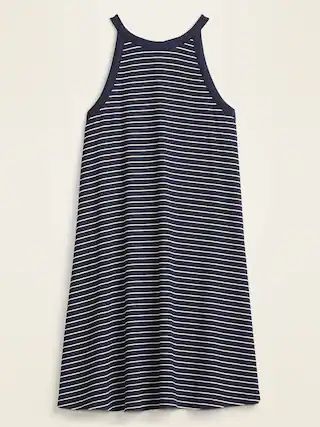 Striped Rib-Knit Sleeveless Swing Dress for Women | Old Navy (US)