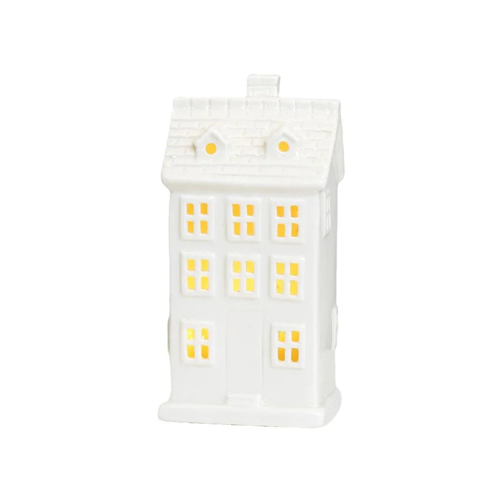 WSRRDRECVHi Ceramic Christmas Village Set LED Christmas Village Houses νυ фα чγ | Walmart (US)
