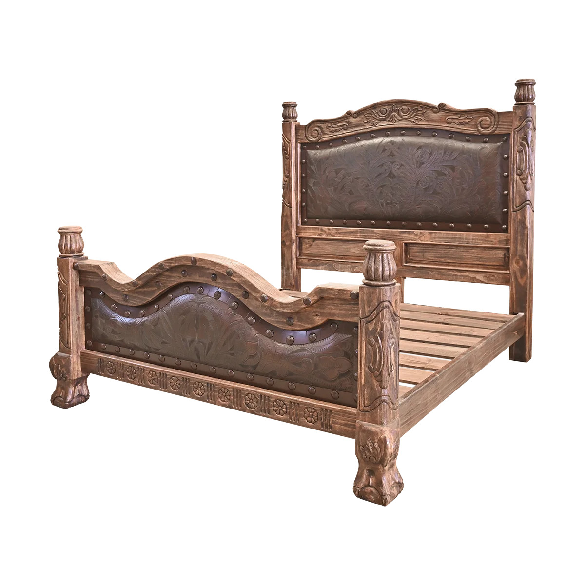 Cimarron Heritage King Tooled Leather Bed | Wayfair North America