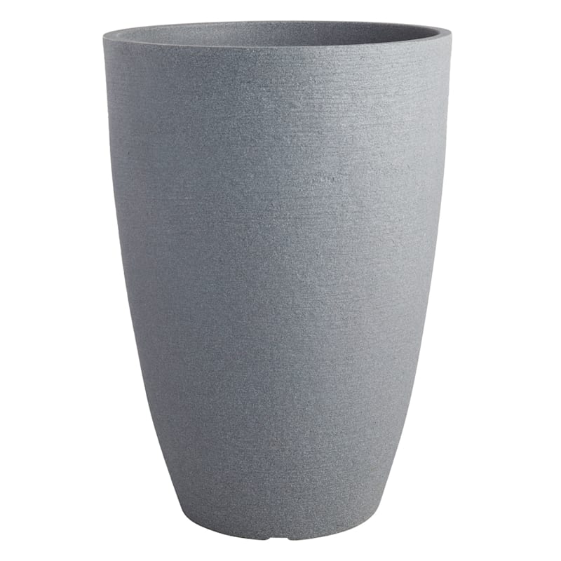 All-Weather Modern Charcoal Grey Conic Planter, 30" | At Home