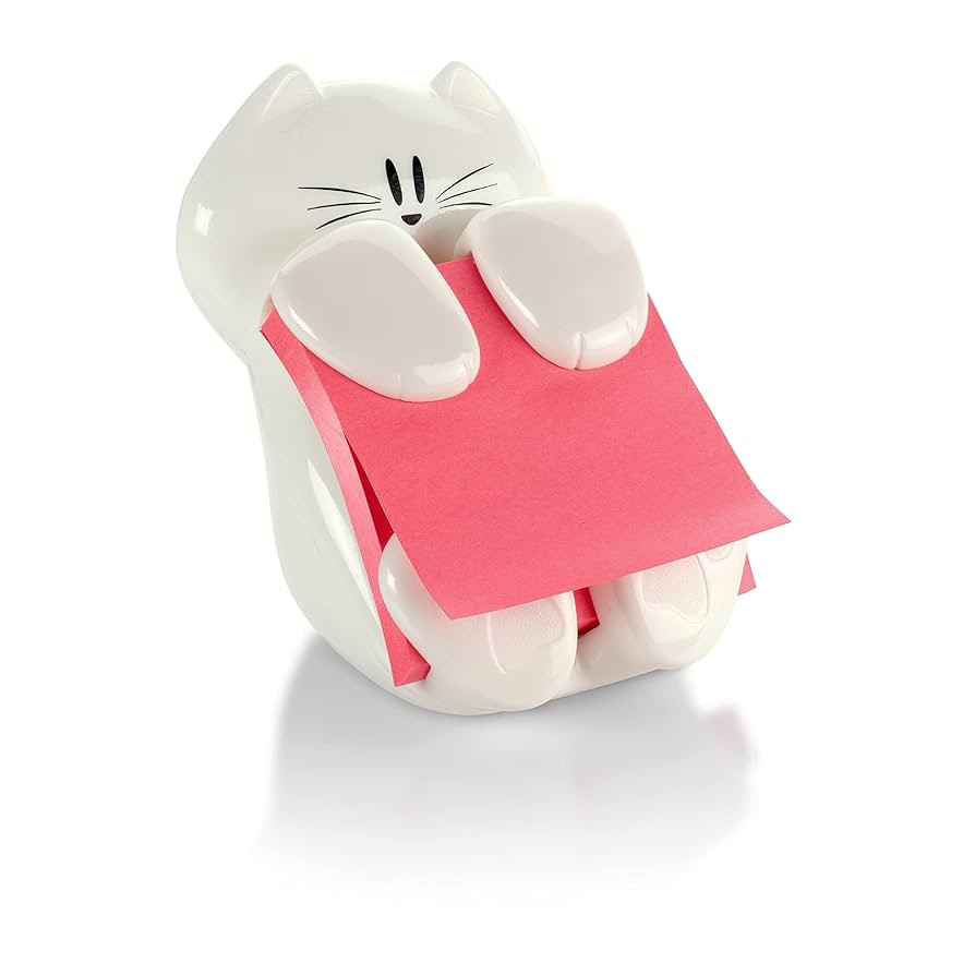 Post-it Pop-up Note Dispenser Cat Design 3x3 in 1 Dispenser/Pack (CAT-330 White) | Amazon (US)