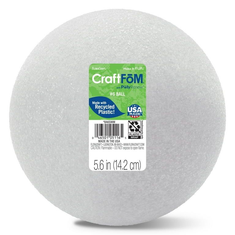 FloraCraft CraftFōM Crafting Foam Ball 5.6 inch White - Walmart.com | Walmart (US)