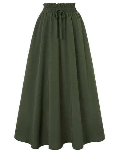 Scarlet Darkness Renaissance Green Skirt Long Skirts for Women Flowy Maxi Skirt Green M | Amazon (US)
