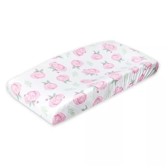 Copper Pearl™ Grace Changing Pad Cover in Pink Flower | buybuy BABY