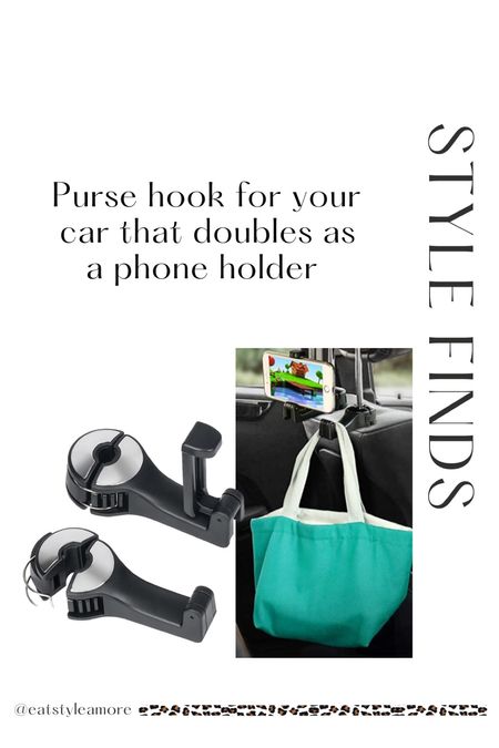 The perfect car purse hook that doubles as a phone mount. The hooks spin so they can face the front and back seat. Car must have. 

#LTKtravel