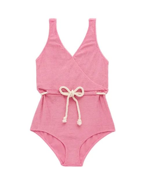 Lisa Marie Fernandez - Yasmin Cotton-blend Terry Swimsuit - Womens - Pink | Matches (US)