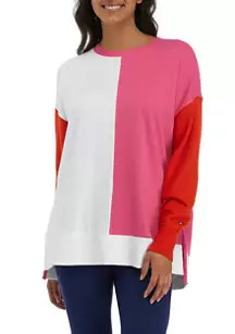 Women's Long Sleeve Color Block Sweeper Top | Belk
