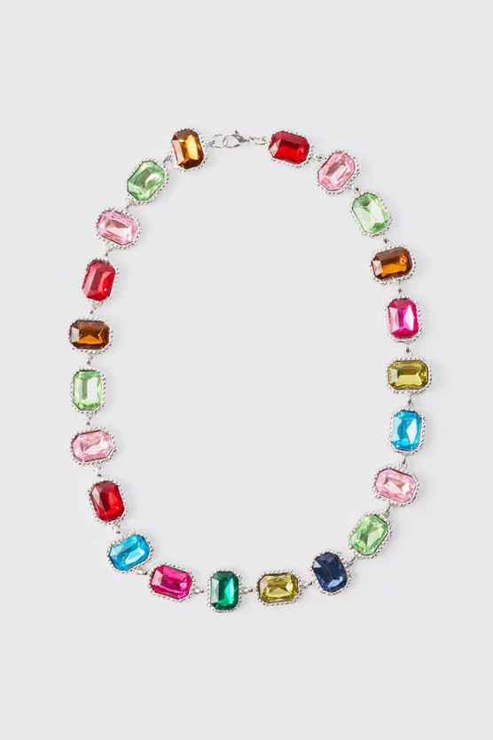 Stone Multicolour Necklace | boohooMAN (US & Canada)