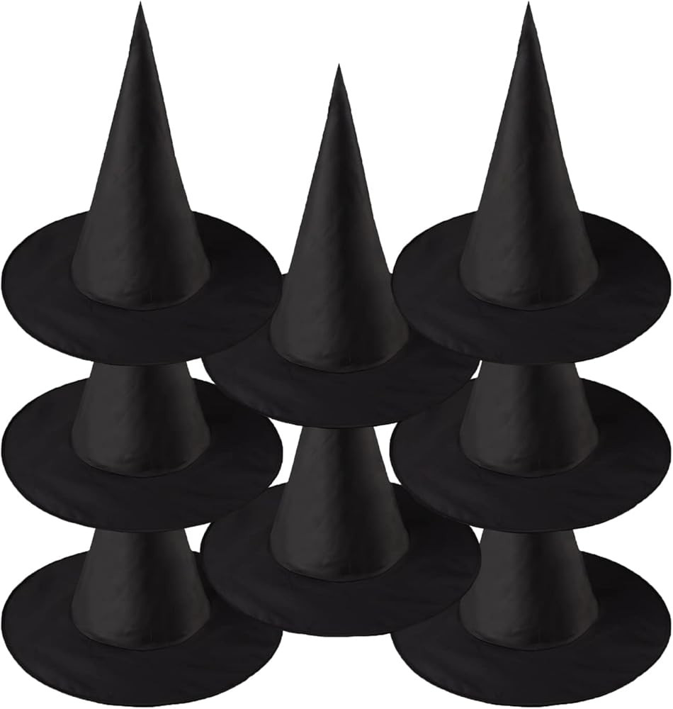 VingTank 8Pcs Witch Hats,Halloween Black Witch Hat,Witch Hat,Halloween Witch Costume Accessories,... | Amazon (US)