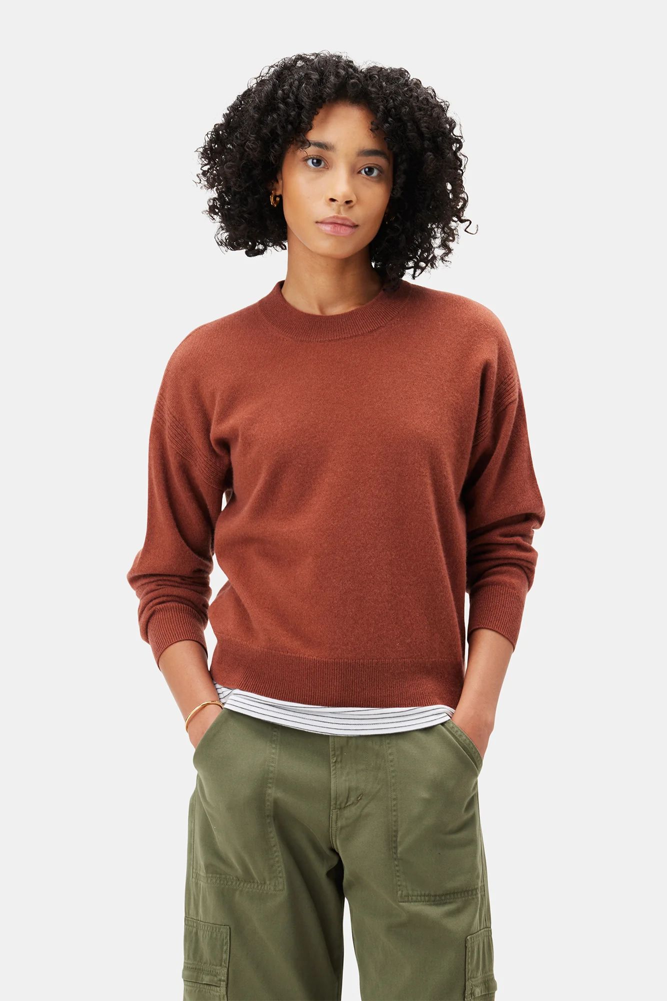 Pearl Cashmere Sweater - Redwood | Amour Vert