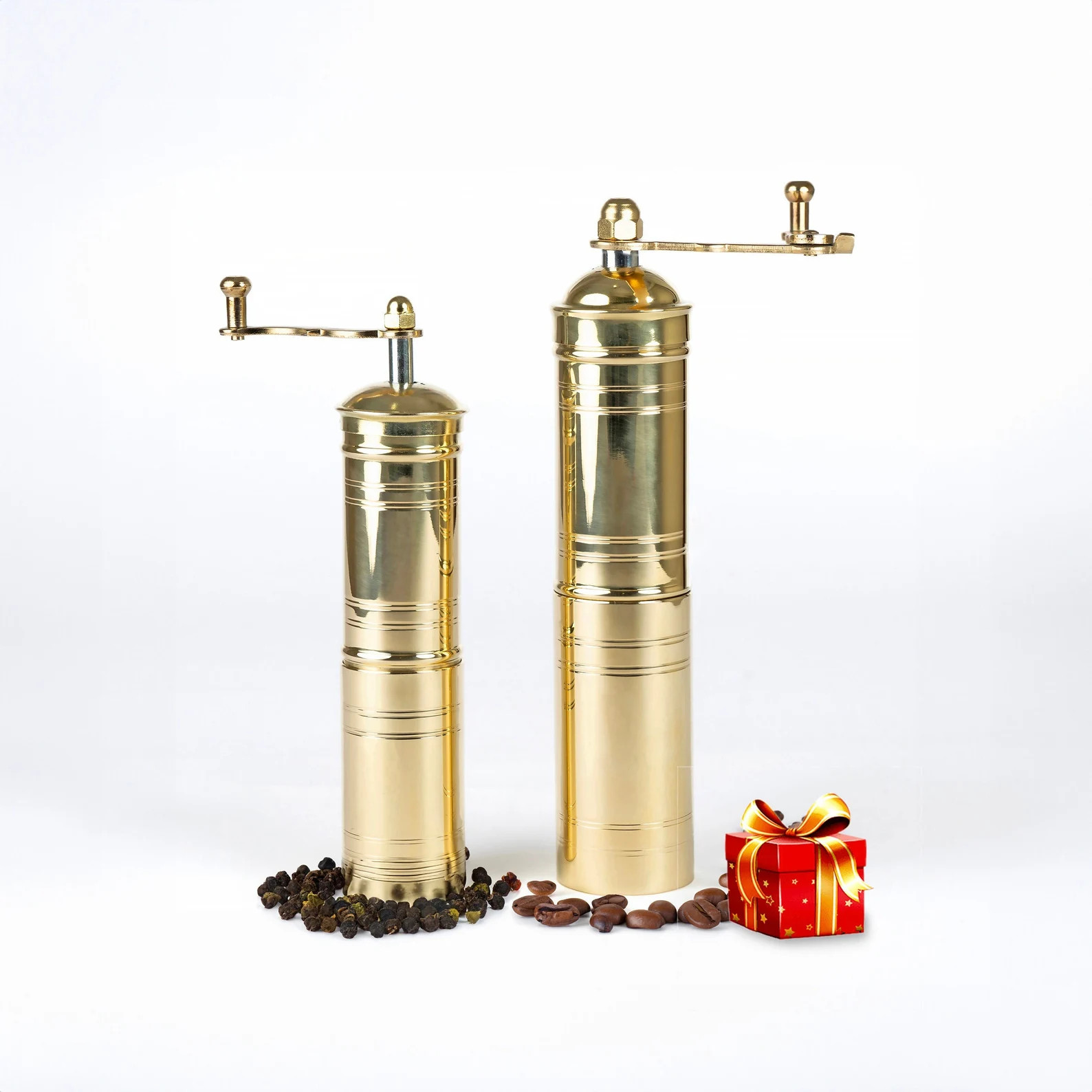 Set of Two, Traditional Turkish Coffee Grinders, Brass Coffee Mill, Qualification Adjustable Grin... | Etsy (US)