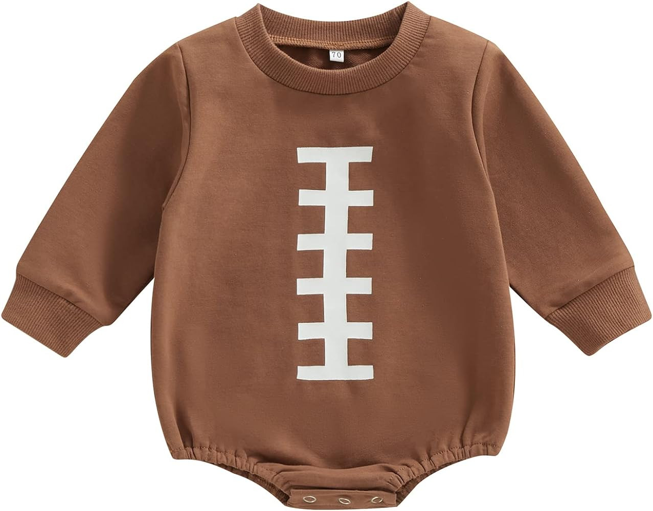 Ayalinggo Baby Football Outfit Toddler Boy Girl Game Day Onesie Bubble Sweatshirt Romper Infant F... | Amazon (US)
