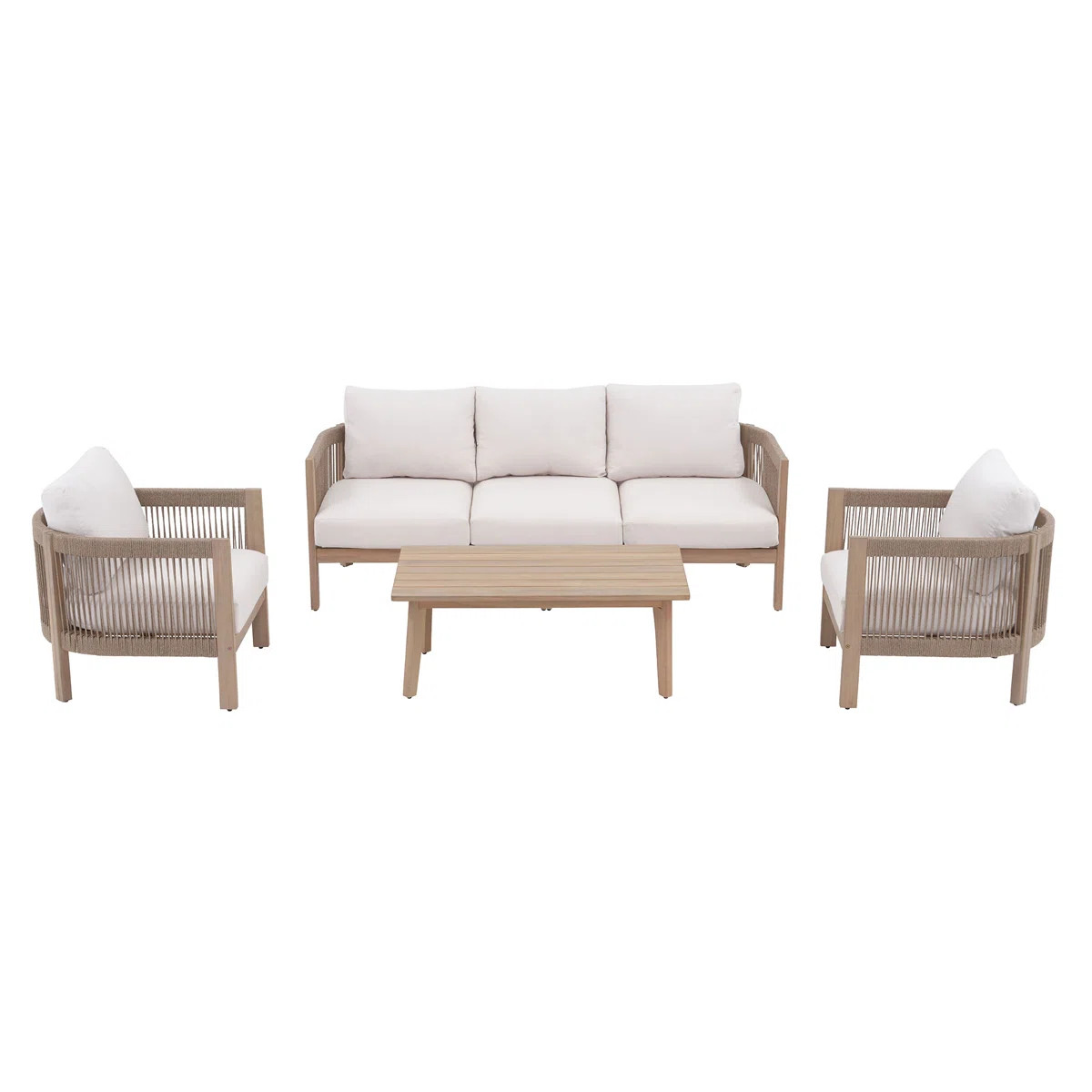 Clorie 5-Person Solid Wood Outdoor Sofa Seating Group with Cushions | Wayfair North America