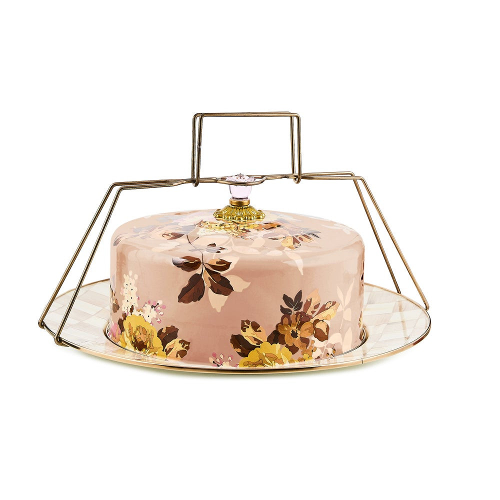 Wild Rose Mauve Cake Carrier | MacKenzie-Childs
