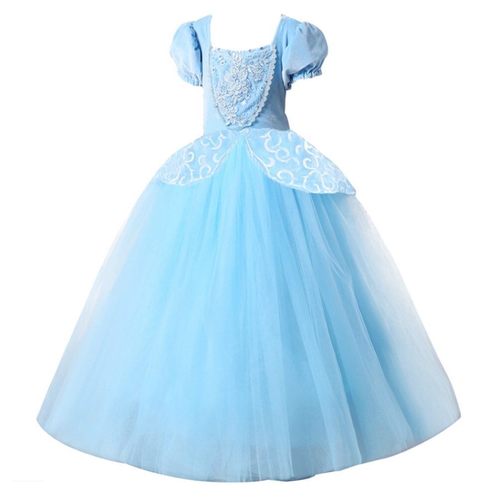 HAWEE Princess Dress Cinderella Costume for Little Girl Puff Sleeves Blue Fancy Party Cosplay Out... | Walmart (US)