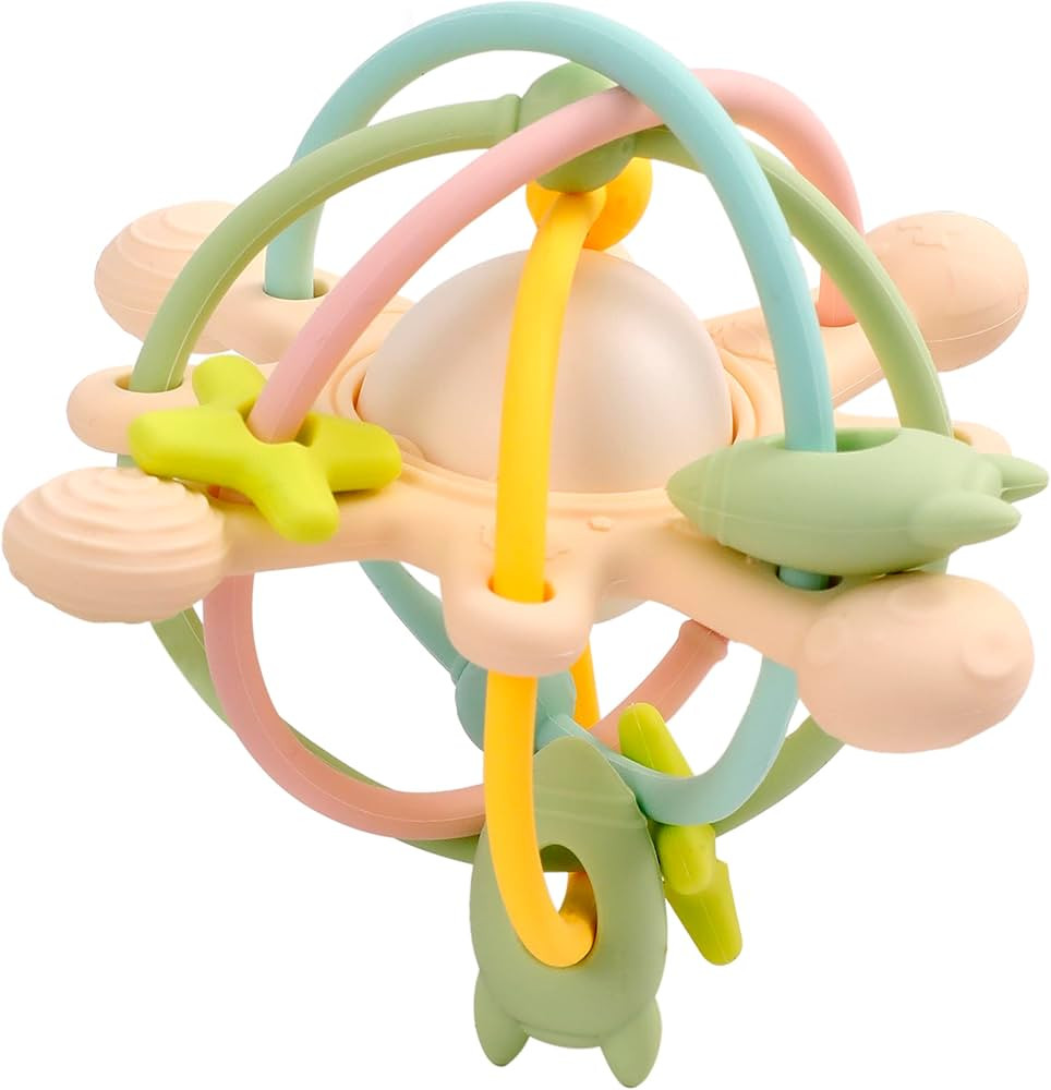NEDOYA Baby Teething Toy with Rattle, Baby Teether Toys Silicone, Sensory Teether Toy for Toddler... | Amazon (US)