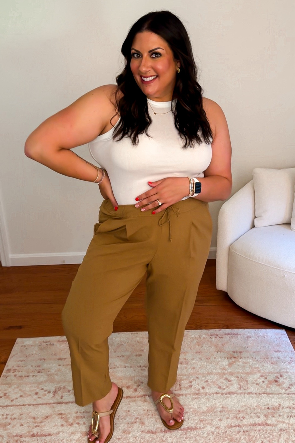 Wearing an XL in these tie waist trousers that are so flattering on the lower belly!! 

#LTKSaleAlert #LTKMidsize #LTKFindsUnder50