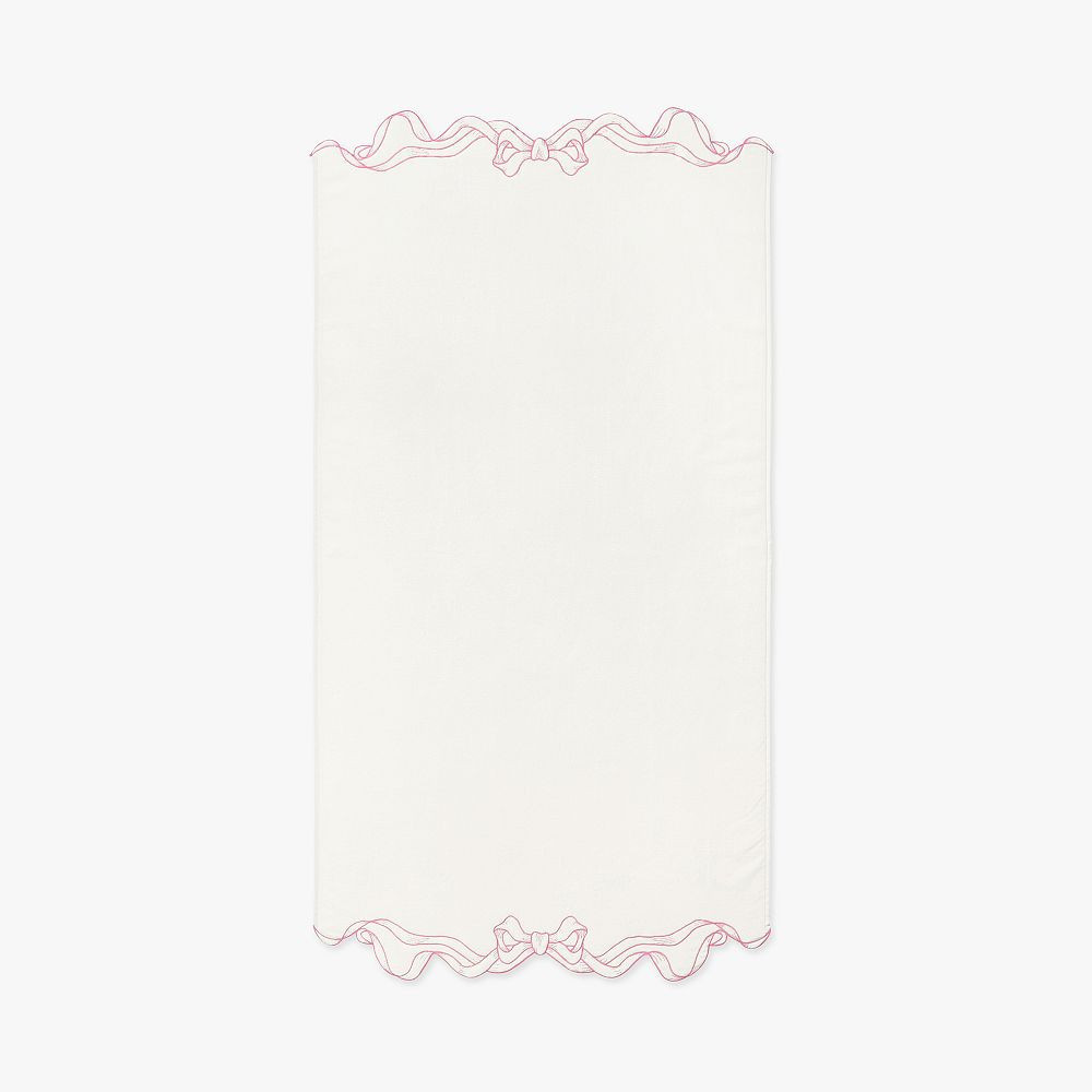 LoveShackFancy Palace Bow Bath Towel, Ivory/Pink | Pottery Barn Teen