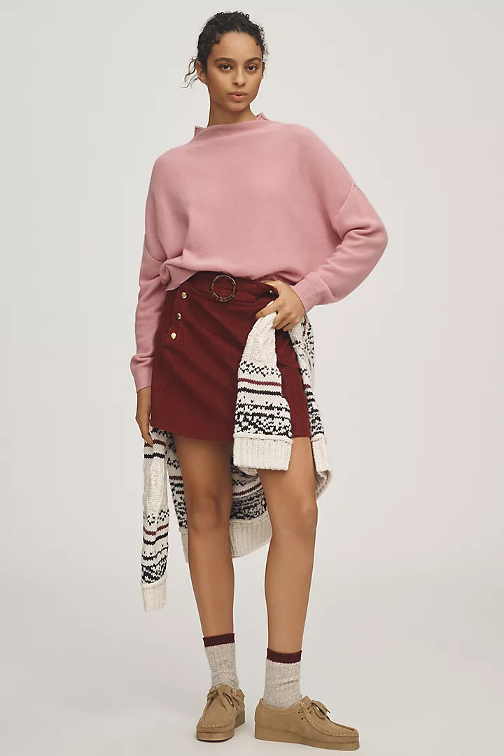 The Alani Cashmere Mock-Neck Sweater by Pilcro | Anthropologie (US)