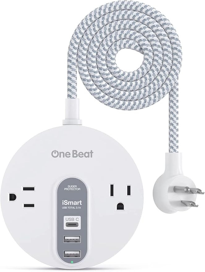 Power Strip Surge Protector with USB C - Extension Cord Flat Plug with 2 Widely AC Outlet and 3 U... | Amazon (US)