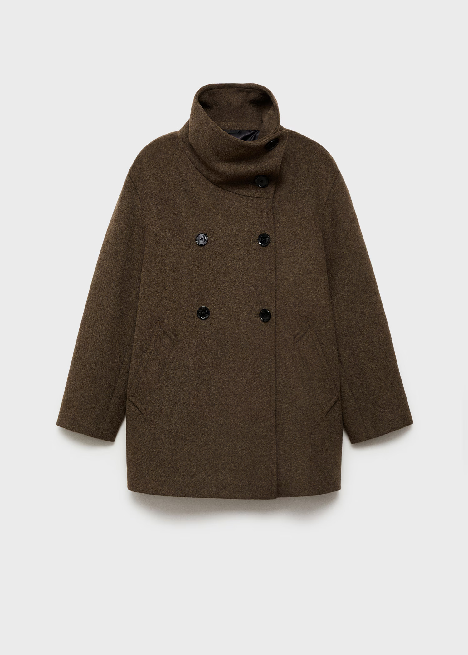 Double-breasted wool coat - Women | MANGO United Kingdom | MANGO (UK)
