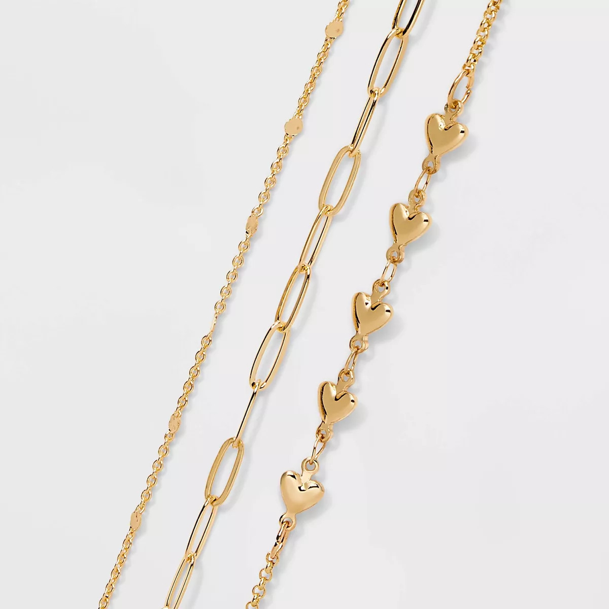 Heart Chain Anklet Set 3pc - Wild Fable™ Gold | Target