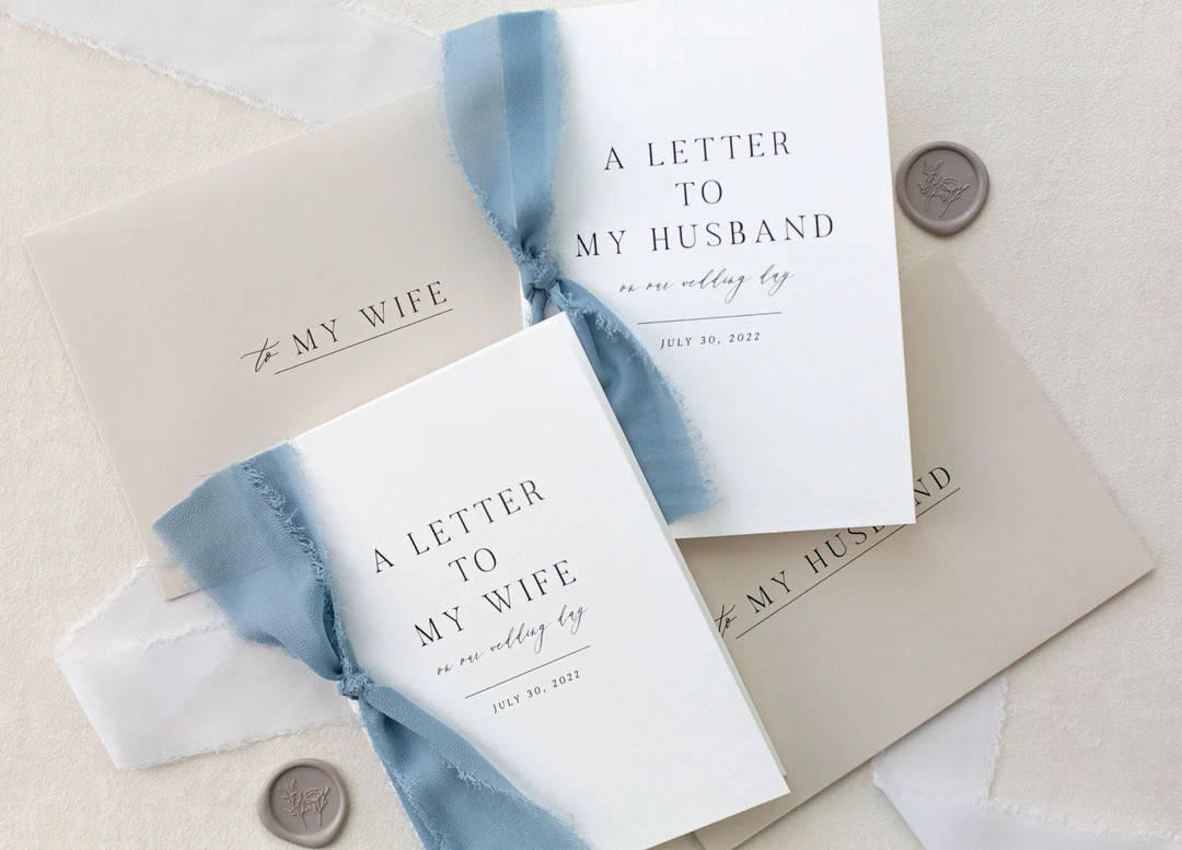 Personalized "To My" Wife and Husband Cotton Paper Cards | Wedding Card Sets | Wedding Day Of Car... | Etsy (US)