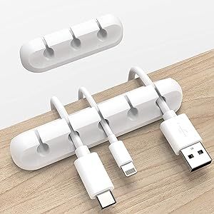INCHOR White Cable Clips, Cord Organizer Cable Management, Cable Organizers USB Cable Holder Wire... | Amazon (US)