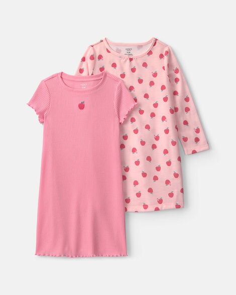Girls 2-Pack Apple Night Gowns - Pink | Carter's | Carter's Inc