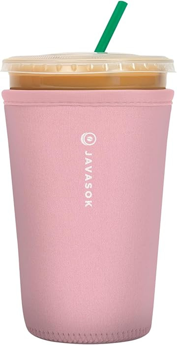 Sok It JavaSok Iced Coffee & Cold Soda Insulated Neoprene Cup Sleeve (Millennial Pink, Medium: 22... | Amazon (US)