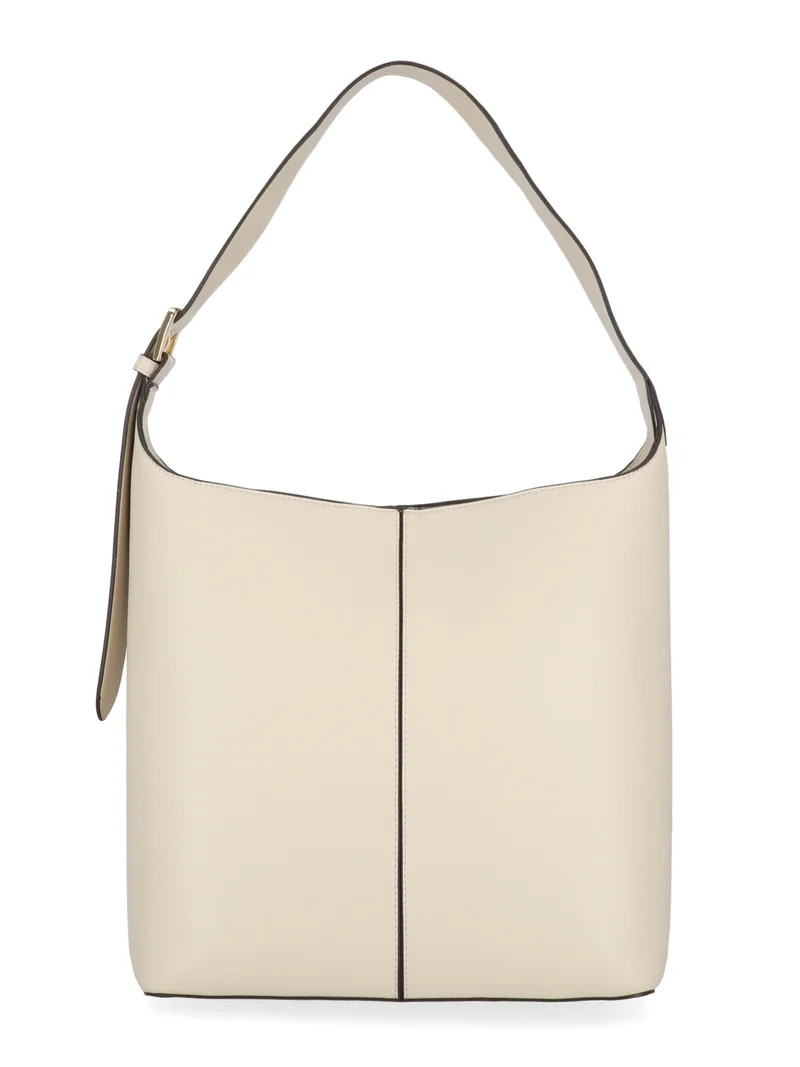 Time and Tru Women's Shively Bucket Handbag, Solid Beige | Walmart (US)