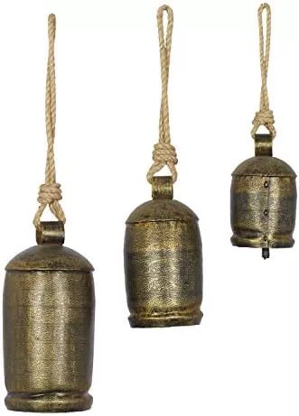  NOLITOY 3pcs Brass Bell Hanging Bell for Home Hand