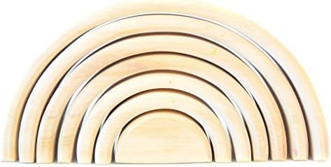 Wooden Rainbow Stacking Toy Natural Rainbow Stacker Baby Building Toys Activity Play Montessori T... | Amazon (US)