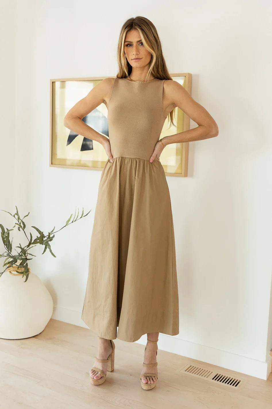 Leah Maxi Dress in Khaki | Böhme US