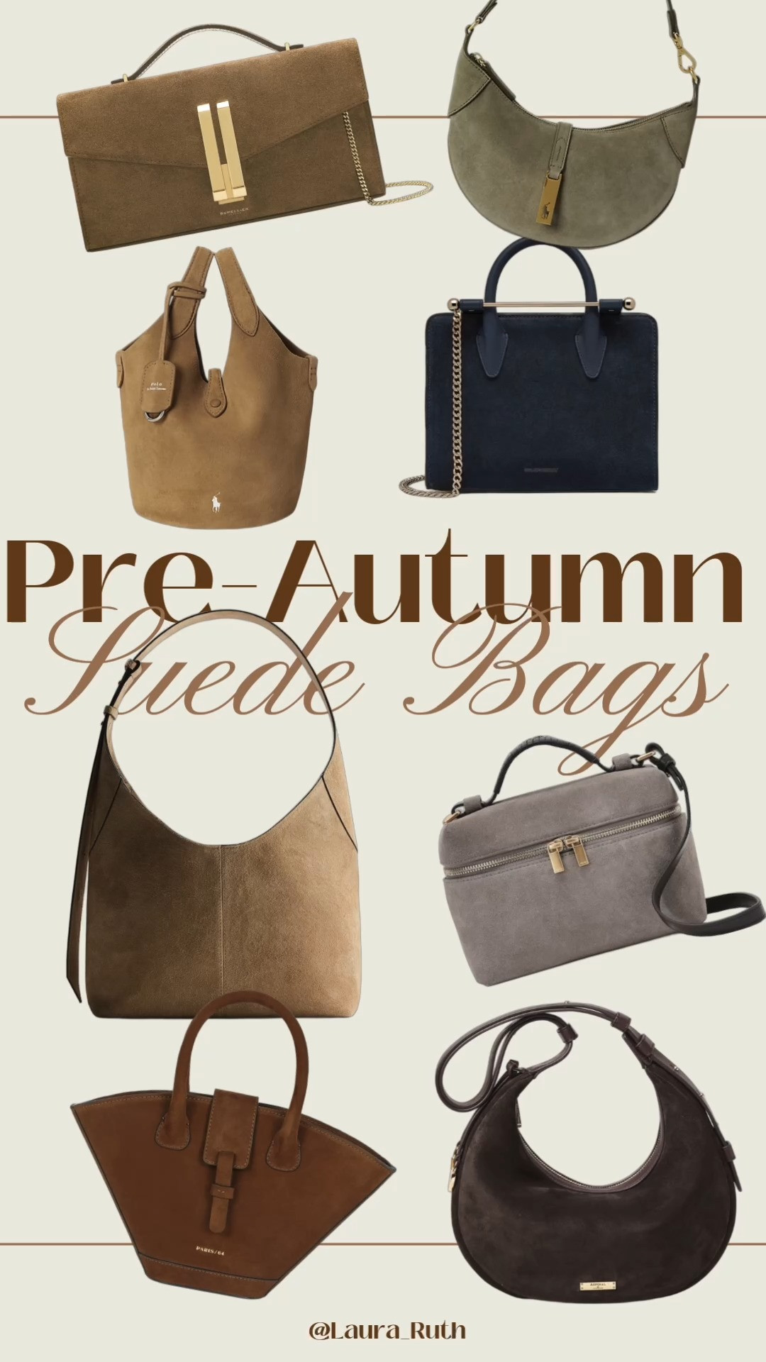 Pre-autumn suede bags 👜🤎 The easiest way to bring a touch of the new season into your wardrobe. From soft taupes and rich chocolate suede to greys, navy & timeless neutrals, these are the bags that will take you effortlessly from late summer into autumn.  

 #LTKuk #LTKautumn #LTKbag