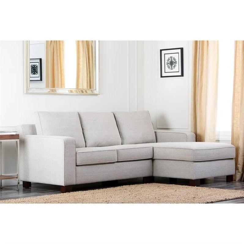 Abbyson Regina Fabric Sectional Sofa in Gray | Cymax Stores