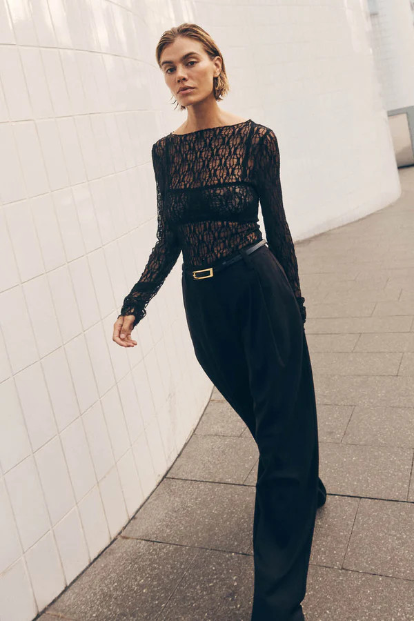 EDEN BLACK TAILORED PANT | DISSH