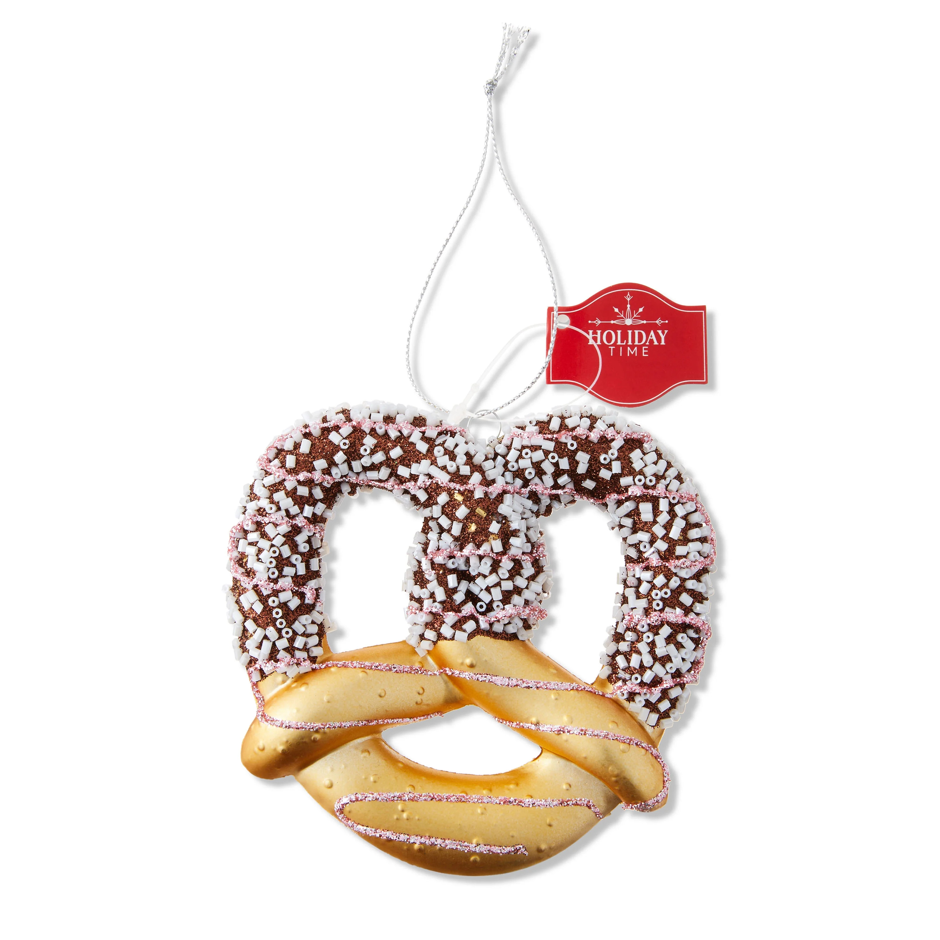 Gold and Brown Chocolate Covered Pretzel Christmas Ornament, 4", by Holiday Time | Walmart (US)