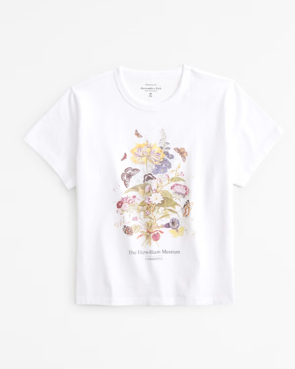 Women's Short-Sleeve Fitzwilliam Museum Graphic Skimming Tee | Women's Tops | Abercrombie.com | Abercrombie & Fitch (US)