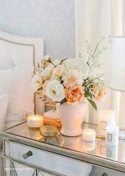 Blush Peach Dahlia Silk Flower - 19" | Afloral (US)