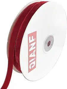 QIANF Vintage Red Velvet Ribbon, 3/8 Inch X 25Yd | Amazon (US)
