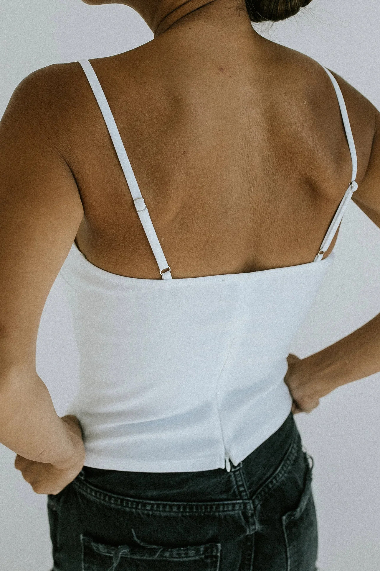 Amethyst Bow Tank Top - White | THELIFESTYLEDCO