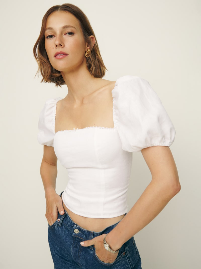 Marella Linen Top | Reformation (Global)