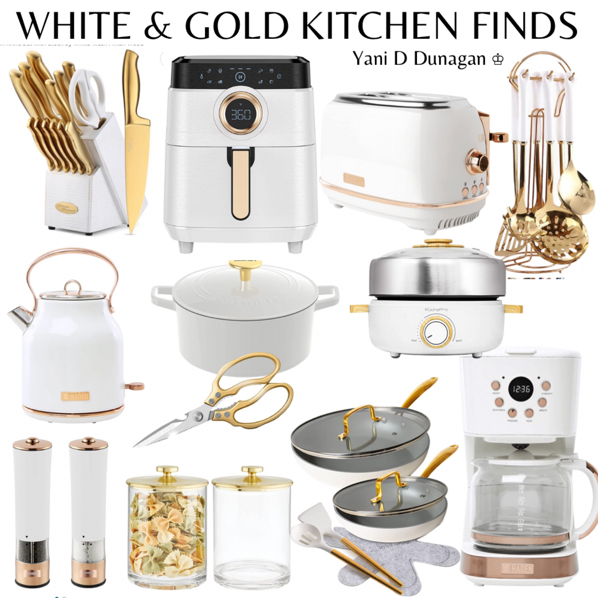 WHITE KITCHEN ESSENTIALS 
AIr Fryer, Electric Kettle, Toaster, Coffe Maker, Cookware, Canisters, Kitchen Utensils, Salt & Pepper Grinders, Non-stick Electric Grill & Hot Pot, Cast Iron 5 Quart, Knives Set
Kitchen Essentials, Amazon Kitchen 
Glam Kitchen, Kitchen Decor.


#LTKFind #LTKhome #LTKstyletip