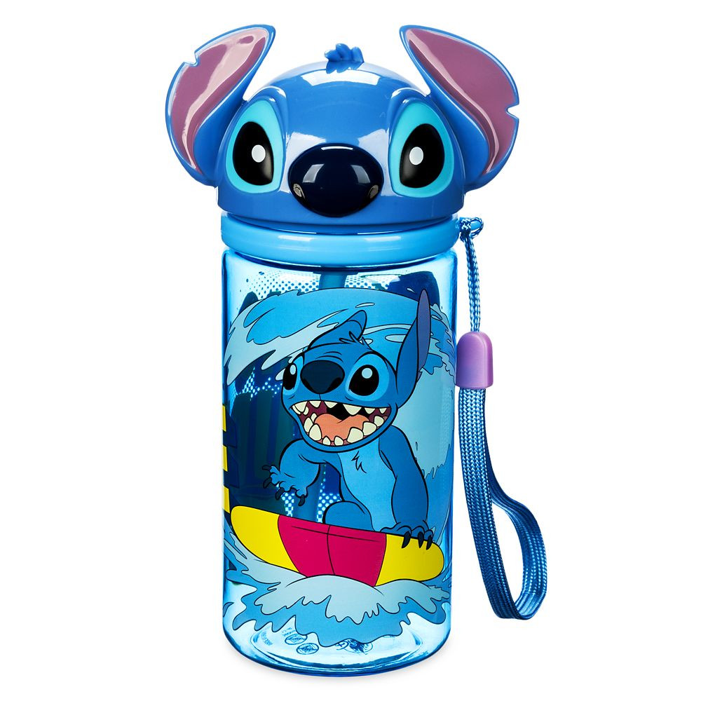 Stitch Figural Water Bottle with Built-In Straw – Lilo & Stitch | Disney Store