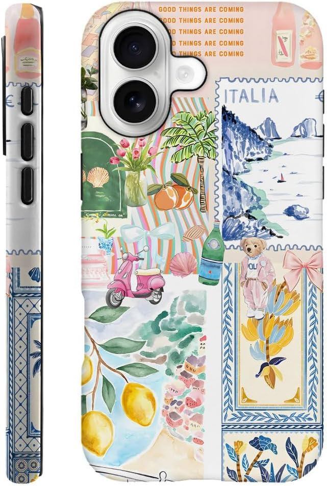 Compatible with iPhone 17,Durable & Shockproof Phone Case Cover Design - Italian Collage Summer C... | Amazon (US)